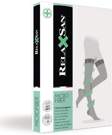 Buy Relaxsan Microfiber 770M Compression Stockings for Women - 12-17 mmHg Thigh Support Silicone 70 Den Brown XXL - International Shipping Available - Buy Online on GoSupps.com