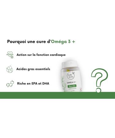 OMEGA 3+ & HEART HEALTH - Omega 3+ EPA and DHA - 120 capsules - 1 month cure - BELLE&BIO Food Supplement - Made in France - Buy Online on GoSupps.com