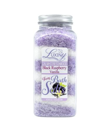 Bath Salts for Women  Relaxing Sea Salt Bath Soak with Moisturizing Almond Oil  and Fragrance Oils Made in The USA by Luxiny  16 oz. (Black Raspberry Vanilla)