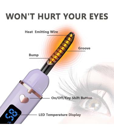 Shop Heated Eyelash Curlers - Rechargeable Electric Lash Curler for Long-Lasting Curls | Dark Purple Makeup Tool - Buy Online on GoSupps.com