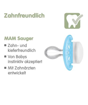 MAM Skin Soft Silicone Pacifier Set (6-16 Mo) - 2 Pack with Sterilization Box & NIP Strap | Shop Internationally - Buy Online on GoSupps.com