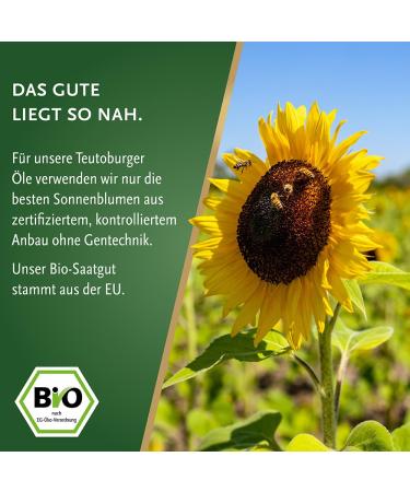 Teutoburg Organic Sunflower Kernel Oil - Hot Frying Oil for Roasting & Frying | 500ml - Heat Resistant Up to 180 C - Buy Online on GoSupps.com