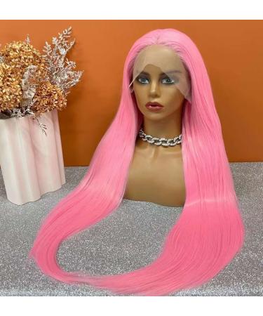 Vebonny 24 Inch Light Pink Synthetic Lace Front Wig for Women | Stylish Hair for Fashion & Cosplay - Vebonny 845 Pink Passion - Buy Online on GoSupps.com