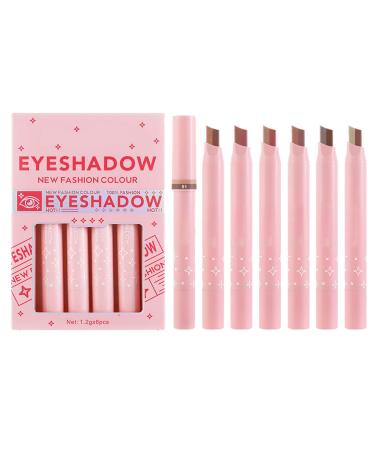 Dual Color Eyeshadow Stick, Cream Eyeshadow Stick - 6Pcs Eyeshadow Stick Makeup Set | Gradient Cream Eyeshadow Stick