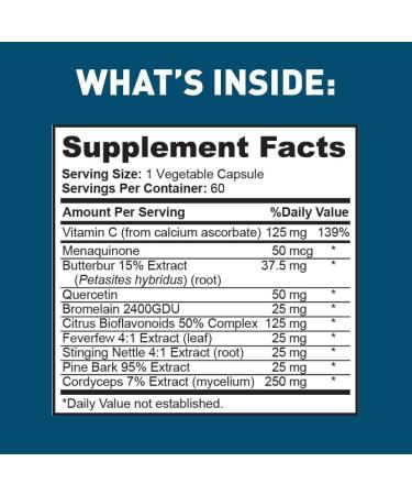 Dr. Tobias Lung Health Supplement 120 Capsules - Lung Support with Vitamin C, Butterbur, Quercetin & Bromelain - Cleanse & Detox Formula for Respiratory System - Non-GMO (Pack of 2) - Buy Online on GoSupps.com