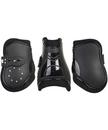 HKM 549196 Tendon & Fetlock Boots Set of 4 - Diamonds - Black for Thoroughbred/Warmblood | Premium Horse Gear - Buy Online on GoSupps.com