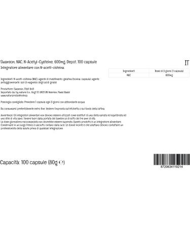 Soy-Free NAC 600mg Depot 100 Capsules | High-Dose Lab-Tested | Gluten-Free Non-GMO | Swanson - Buy Online on GoSupps.com