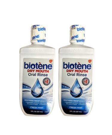 Biotene Dry Mouth Oral Rinse, Fresh Mint 8 oz (Pack of 2)