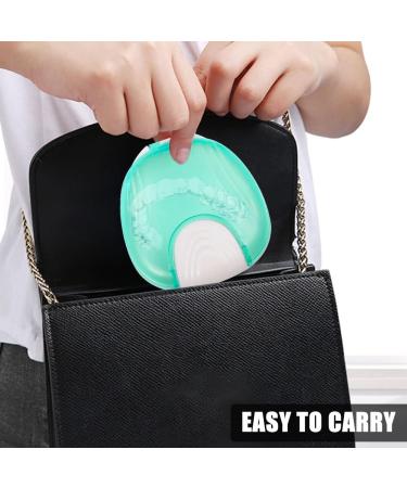 Press-to-Open Retainer Case Portable Denture Box Teeth Retainer Box False Teeth Container for Denture Braces Mouth Guard (Green) Lake Green - Buy Online on GoSupps.com