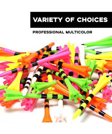 ENHUA Golf Plastic Tees 120 Pack - Unbreakable 3-1/4 Inch Long Blue Tees - Low Friction Bulk Tees - Mixcolor - Buy Online on GoSupps.com