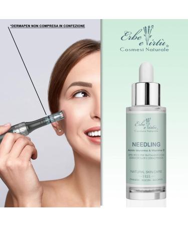  Erbe e Virt Needling Face Gel Serum - Microneedling - Dermaroller Action Anti-Wrinkle Filling High Concentration of Hyaluronic Acid Vitamin C - 30 ml Professional Treatment 100% Made in Italy - Buy Online on GoSupps.com