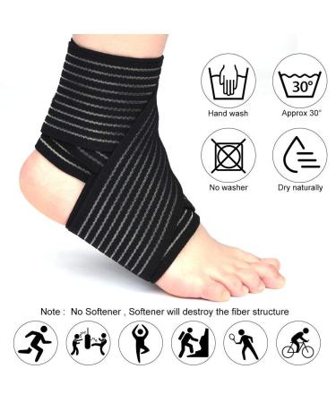 High-Elastic Breathable Ankle Brace for Men & Women | Adjustable Compression Wrap for Plantar Fasciitis Sprain & Joint Pain Relief - Ideal for Sports - Black - Buy Online on GoSupps.com