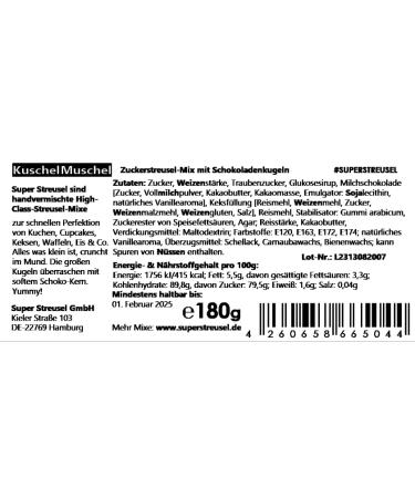 Buy Superstreusel Edible Chocolate Pearls - Colorful Sugar Nonpareilles for Baking & Decorating (180g) - Buy Online on GoSupps.com