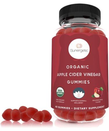 Organic Apple Cider Vinegar Gummies with The Mother - 60 Vegan ACV Gummies for Wellness Support - Buy Online on GoSupps.com