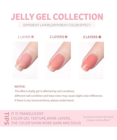 Vishine 4Pcs Jelly Nude Pink Milky White Rose Gel Nail Polish Set Sheer Clear Crystal Translucent French Manicure Gel Nail Polish Kit 8ml White Red - Buy Online on GoSupps.com