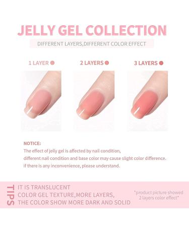 Vishine 4Pcs Jelly Nude Pink Milky White Rose Gel Nail Polish Set - French Manicure Kit 8ML - Buy Online on GoSupps.com