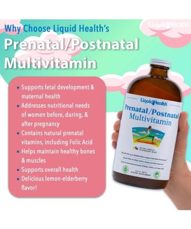 LIQUIDHEALTH Prenatal/Postnatal Multiple Liquid Women's Multivitamin with Real Folate - Pre & Postnatal Vitamins for Before During After Pregnancy - Made in USA Vegan Sugar-Free Non-GMO (2 Pack) 32 Fl Oz (Pack of 2) - Buy Online on GoSupps.com