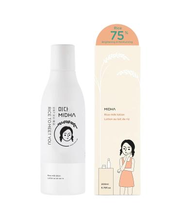 Shop MIDHA Rice Milk Face Lotion - Vegan Skin Moisturizer for All Skin Types | 6.7 Fl Oz - Buy Online on GoSupps.com