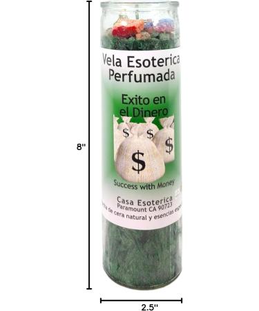 Success with Money-Palm Wax Candle - Green Spiritual Intention | Vela CASA ESOTERICA PERFUMADA for Wealth & Prosperity - Buy Online on GoSupps.com