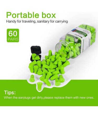60 Pairs Ultra Soft Foam Earplugs | 35dB Noise Cancelling Ear Plugs for Sleeping, Shooting & Travel - Buy Online on GoSupps.com