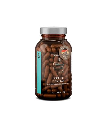 Psyllium Husks Capsules - 2200mg Soluble Fiber Supplement per Serving - Colon Complex with Fennel Caraway Extract & Calcium - 120 Vegan Capsules - Made in Germany