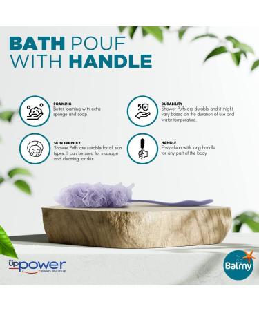 Shower Puffs with Handle Premium Quality Back Scrubber - Buy Online on GoSupps.com
