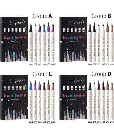 INTEROOKIE Non-smudging long-lasting waterproof eyeliner 6 pcs set aegyo sal down to eye makeup pen (A) - Buy Online on GoSupps.com