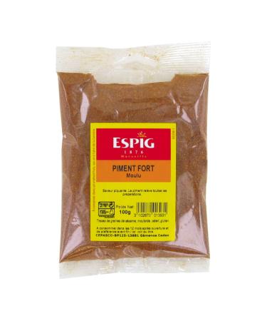 Hot Pepper Ground / Powder 100g - Excellent Quality - Brand Espig (Pack of 2)