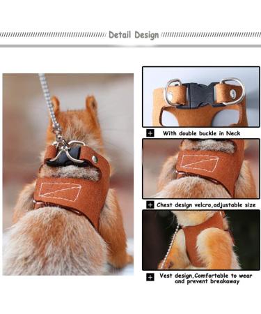 Buy Squirrel Traction Rope Belt & Adjustable Vest - Anti-Bite Chain for Small Animals | Perfect for Hamsters Mice Rats Ferrets & Chinchillas - Buy Online on GoSupps.com