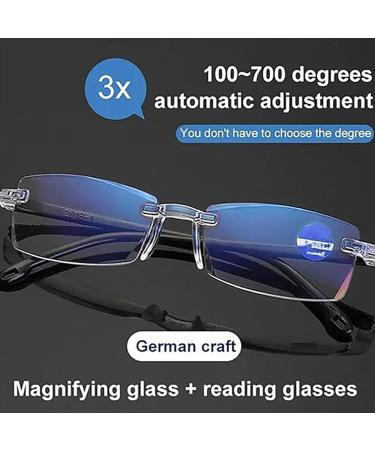 TOATLHEAL Autozoom Reading Glasses - Clear Focus Frameless Beam-Proof 1.0x-7.0x for Men & Women | International Shipping - Buy Online on GoSupps.com