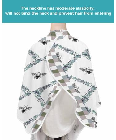 Ivory Blue Barber Cape - Adjustable Hair Cutting Cape for Women Men Kids | Botanical Leaves Design 55x63 Inch Hairdressing Accessory - Buy Online on GoSupps.com