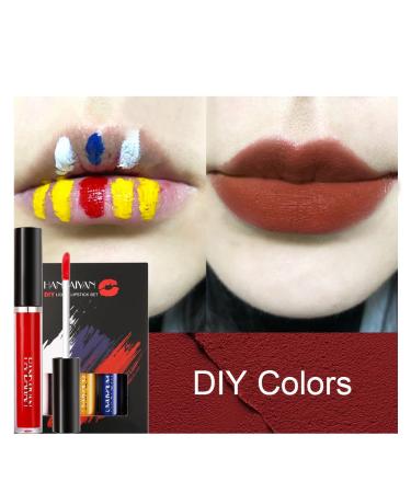 GL-Turelifes Matte Lip Gloss Kit - 4 Pcs Waterproof Liquid Lipstick Set for Cosplay & Halloween - Non-Stick Non-Fading White Black Red Purple - Buy Online on GoSupps.com