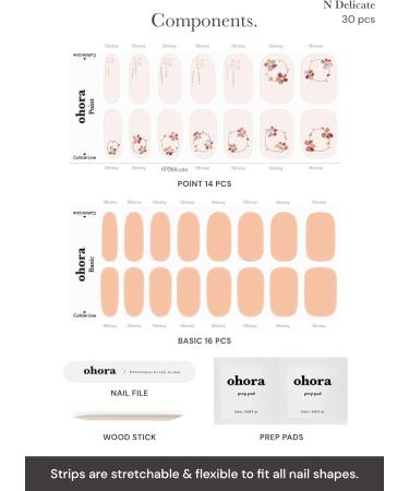ohora Semi Cured Gel Nail Strips (N Delicate) - Salon-Quality, Long Lasting, Easy to Apply & Remove - Buy Online on GoSupps.com