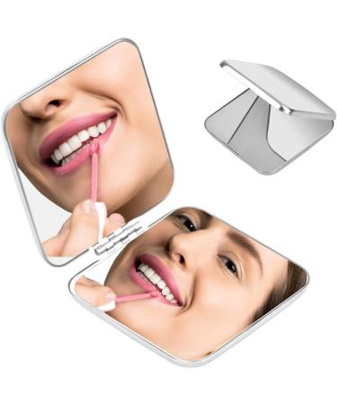 Doryum Portable Pocket Mirror 2.2inch/5.7cm Folding Makeup Mirror Mini Travel Mirror Compact Mirror for Outdoor Travel Camping (Square Silver) - Buy Online on GoSupps.com
