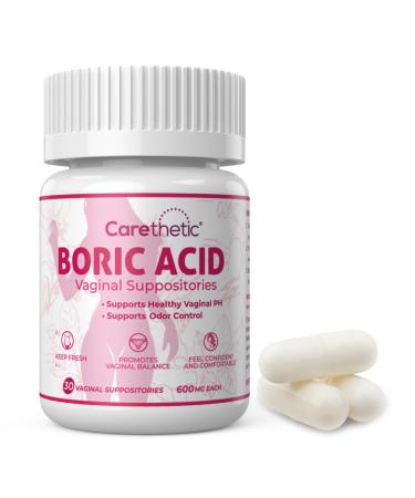 Premium Vaginal Suppositories - Optimal Feminine Health Formula for pH Balance & Odor Control - Gentle & Effective Relief for Discomfort - Eco-Friendly - 600mg 30 Count