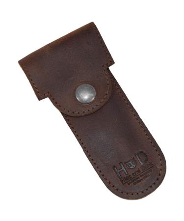 Hide & Drink Leather Double Edge Razor Protector Case & Safety Cover - Vintage Handmade Travel Essentials with 101 Year Warranty in Bourbon Brown - Buy Online on GoSupps.com