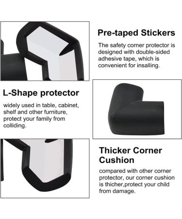 INCREWAY 16pcs Black Safety Corner Cushion Super Soft Baby Proofing Corner Protector with Adhesive - Buy Online on GoSupps.com