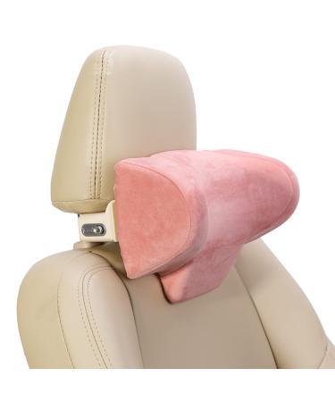 Rokehr Car Seat Neck Pillow Adjustable Memory Foam Support Headrest Ergonomic Design Breathable Soft Comfortable Driver Passenger -Pink Pink-1