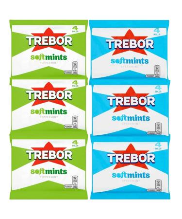 Chewy Mint Bundle With Trebor Softmints Peppermint Mints 4 Rolls 179g x3 and Spearmint Mints 4 Rolls 179g x3 (6 Pack) - Buy Online on GoSupps.com