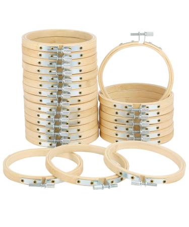 Caydo 24 Pieces 4 Inch Embroidery Hoops Bulk Wholesale Cross Stitch Hoop Ring for Embroidery  Art Craft Handy Sewing and Christmas Decoration