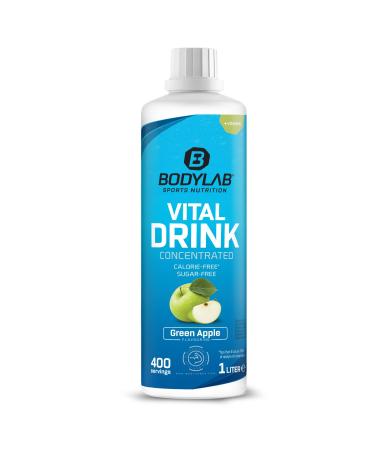 BODYLAB24 Vital Drink Concentrated Green Apple 1000ml Sugar-free beverage concentrate zero syrup with vitamins and L-carnitine sports drink with few calories