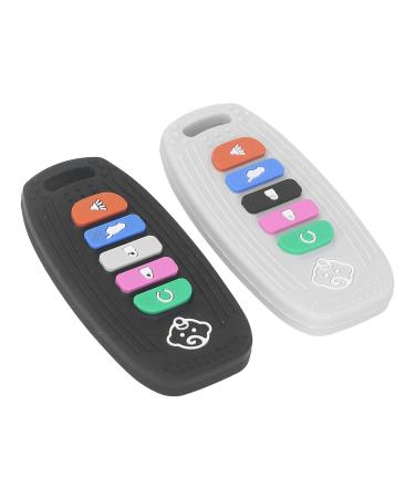 ZJchao Baby Teething Toy Safe Food Grade Silicone Hanging Remote Control Shaped Soother for Babies Stimulates and Massages Sore Gums 2Pcs - Buy Online on GoSupps.com