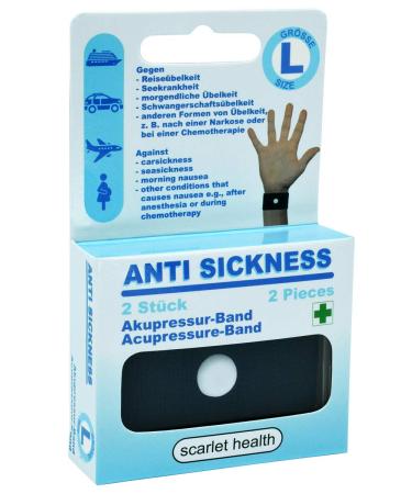 Scarlet Health |Acupressure band Sea 1 pair of acupressure arbitraries for nausea & seasickness for adults & children anti -utament volume for the wrist 2 elastic ligaments (black l)
