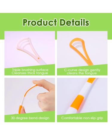 6-Piece 2-in-1 Tongue Cleaner Set for Adults & Kids | Soft Tongue Scraper for Oral Hygiene & Fresh Breath | Bad Breath Eliminator - Buy Online on GoSupps.com