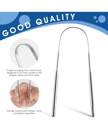 Stainless Steel Tongue Scraper Set for Adults - Oral Care Tool for Bad Breath - 2 Pack - Perfect for Travel and Home Use - Buy Online on GoSupps.com