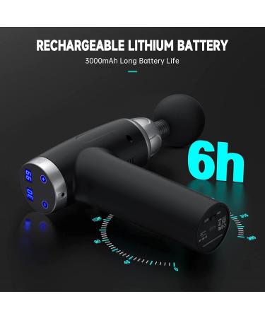 Deep Tissue Percussion Massage Gun - 30 Speeds, 6 Heads - Electric Athletes Massager for Pain Relief - Handheld Portable, Quiet - Black - Buy Online on GoSupps.com