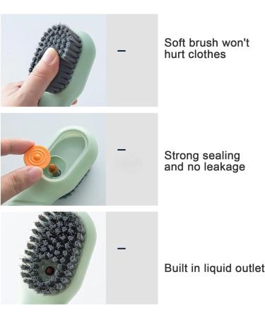 2Pcs Automatic Liquid Adding Cleaning Brush Set - Ideal for Shoes, Clothes, Bathroom, Kitchen - Soft Bristles - Household Essential - Buy Online on GoSupps.com