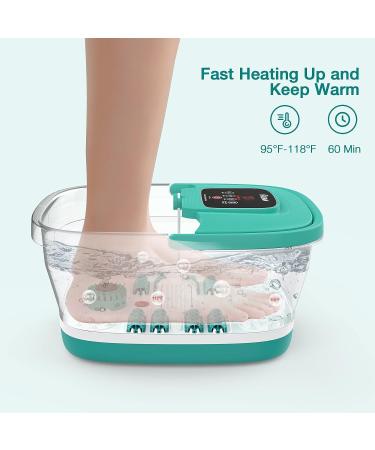 HOSPAN Collapsible Foot Spa with Heat, Bubble, Red Light, and Temperature Control - Sky Blue | Shiatsu Massage Rollers for Relaxation and Stress Relief - Buy Online on GoSupps.com