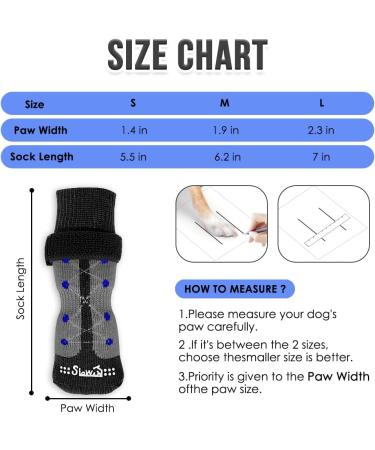 SlowTon Anti-Slip Dog Socks - Paw Protector Boots for Dogs, 3 Pairs, L Black - Buy Online on GoSupps.com