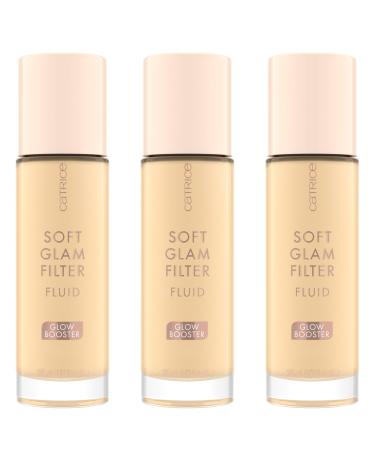 Catrice soft glam filter fluid base No. 010 nude nourishing natural shiny shiny radiant vegan oil -free without perfume without alcohol 3x30ml) 010 Fair - Light 30 ml (3 Pack)